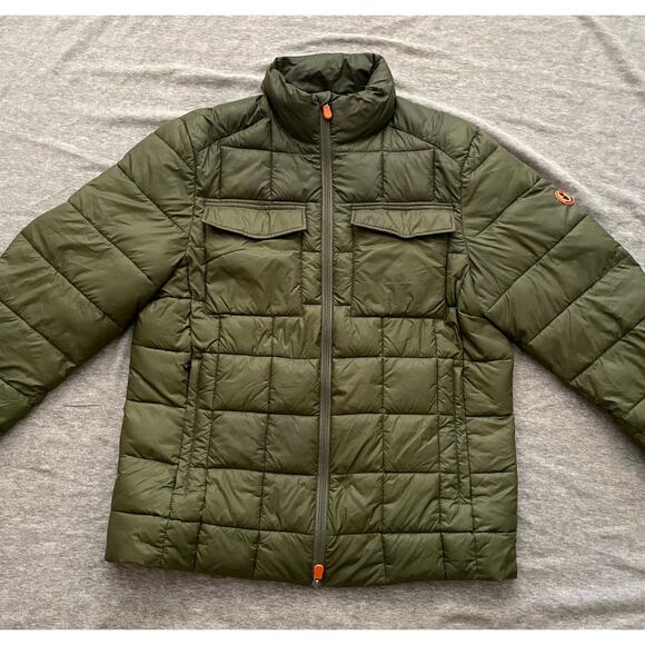 Save The Duck PlumTech Mens Size M Green Quilted Ultra Light Jacket - Picture 4 of 13